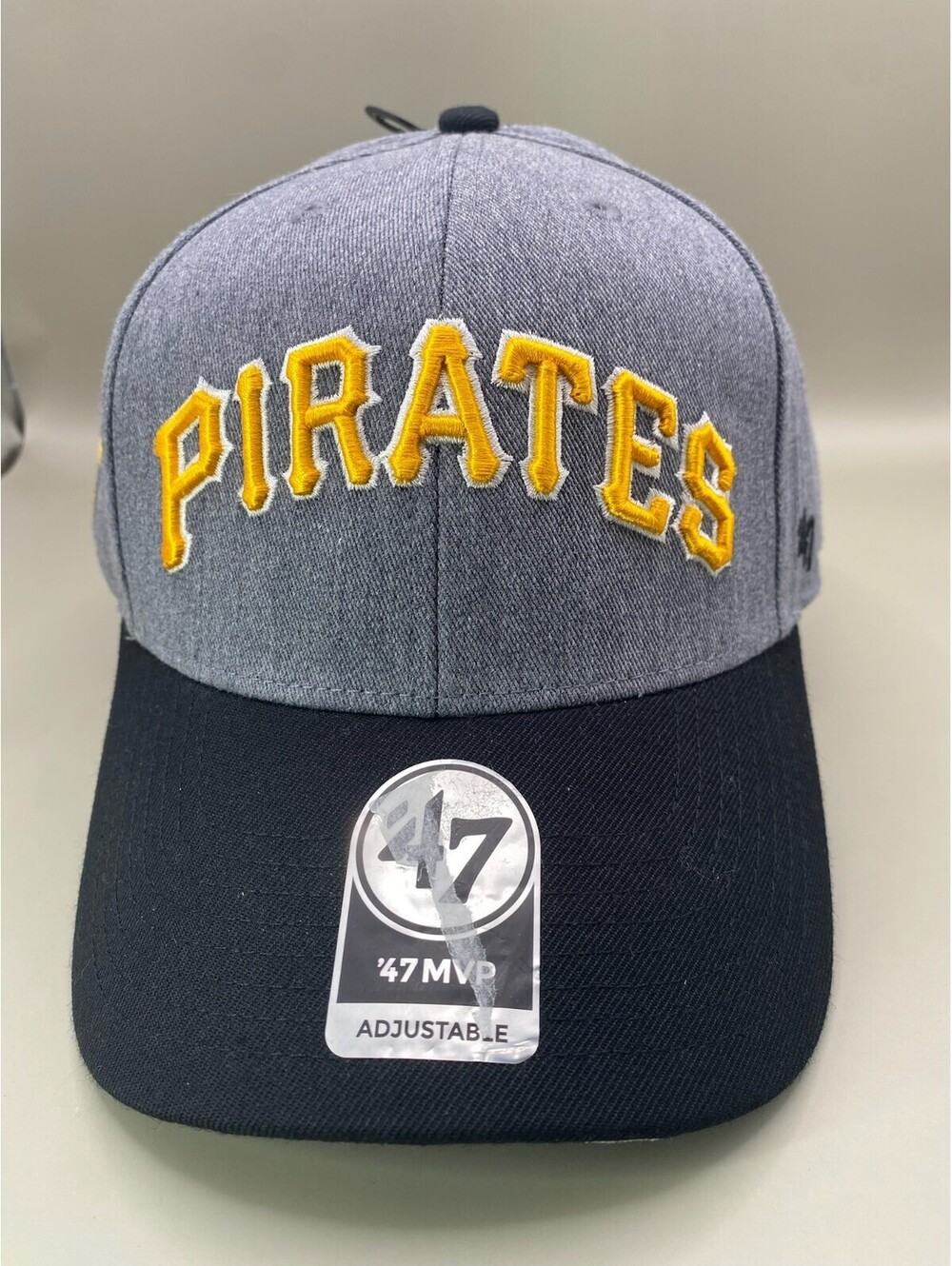 NEW Pittsburgh Pirates granite script โ47 MVP Snapback Hat
